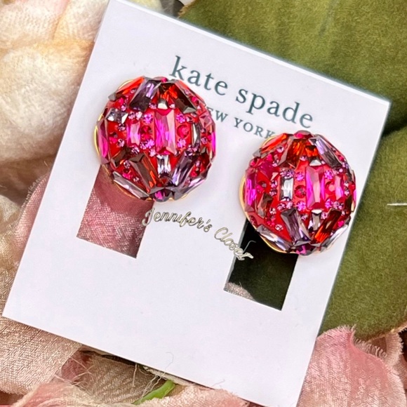 NWT ♠️ Kate Spade Crystal Cluster Clip Post Earrings - Picture 3 of 7